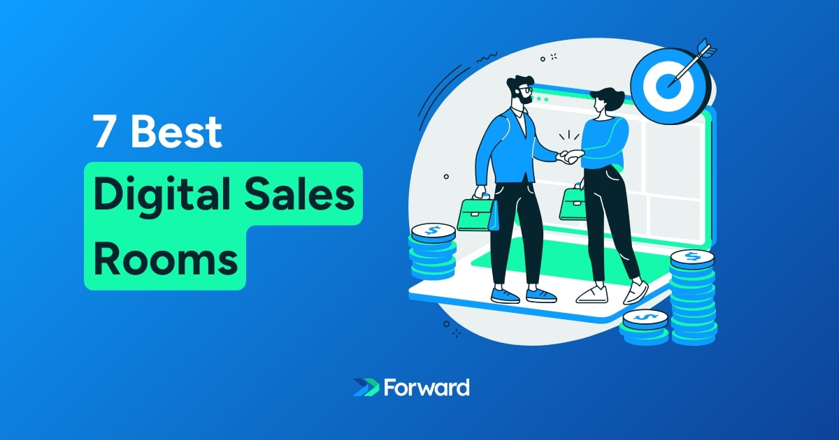 An image with the text 7 best digital sales room written on it