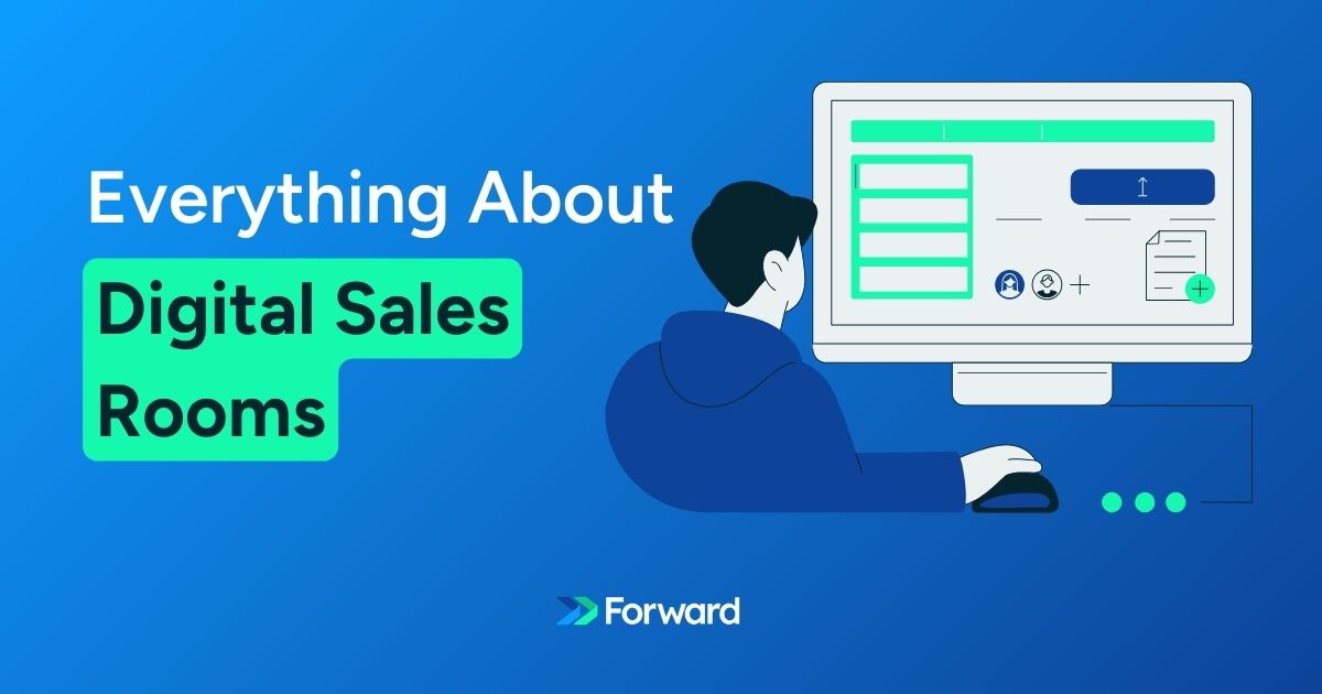 An illustration of a person using a digital sales room